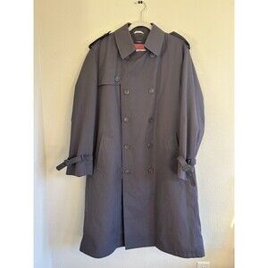 Vintage Oleg Cassini Weather Ready Trench Coat Belt Removable Fur Lining 42R